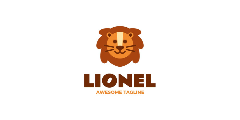 Logo mascotte semplice Lionel - Caratteristiche Immagine 1