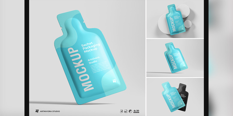 Sachet Packaging Mockup Sets - Features Image 1