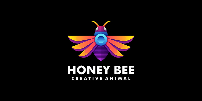 Logo colorato sfumato dell'ape - Caratteristiche Immagine 1