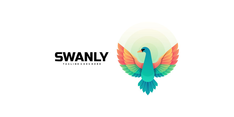 Vector zwaan gradiënt kleurrijk logo - Features Image 1