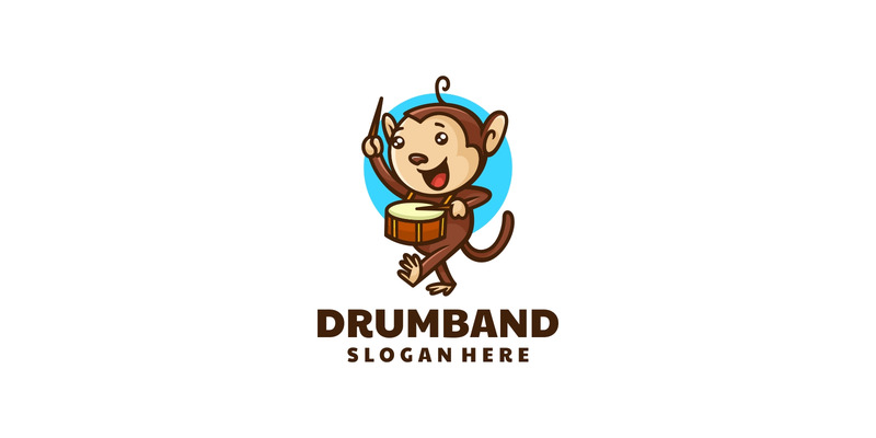 Drum Band Monkey Cartoon Logo - Features Image 1