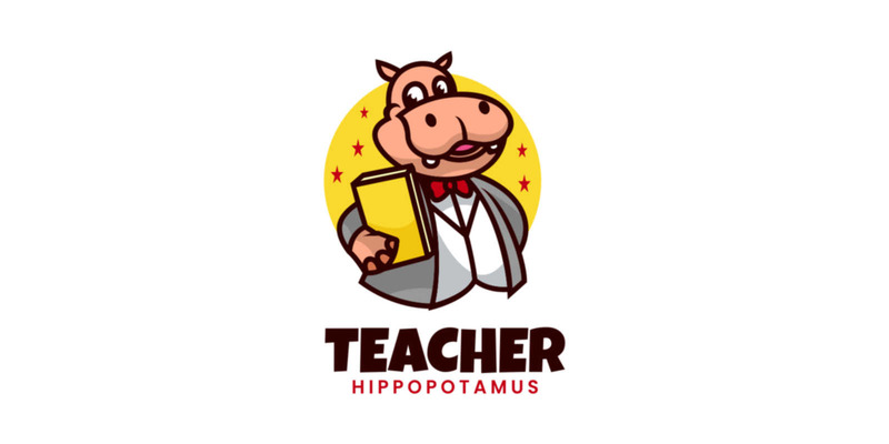 Professeur Hippo Cartoon Logo - Caractéristiques de l’image 1