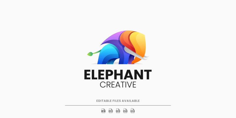 Vector Elephant Gradient Colorful Logo V2 - Features Image 1