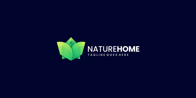 Stile logo gradiente casa natura - Caratteristiche Immagine 1
