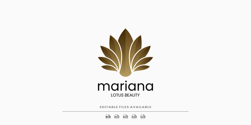 Modello di logo di lusso di loto - Caratteristiche Immagine 1