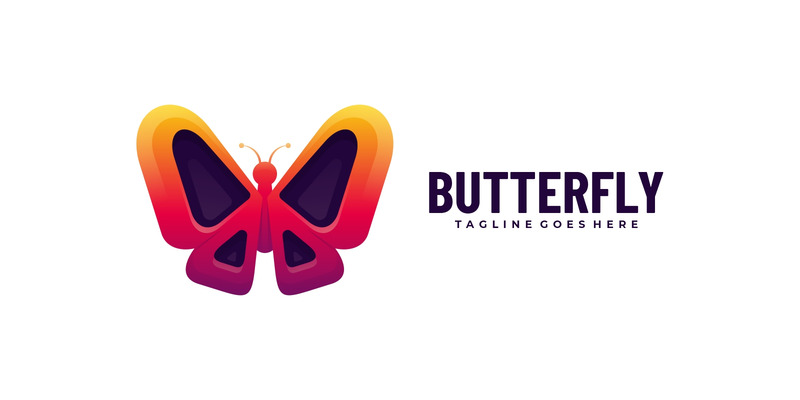 Logo de couleur dégradé papillon vectoriel - Caractéristiques de l’image 1