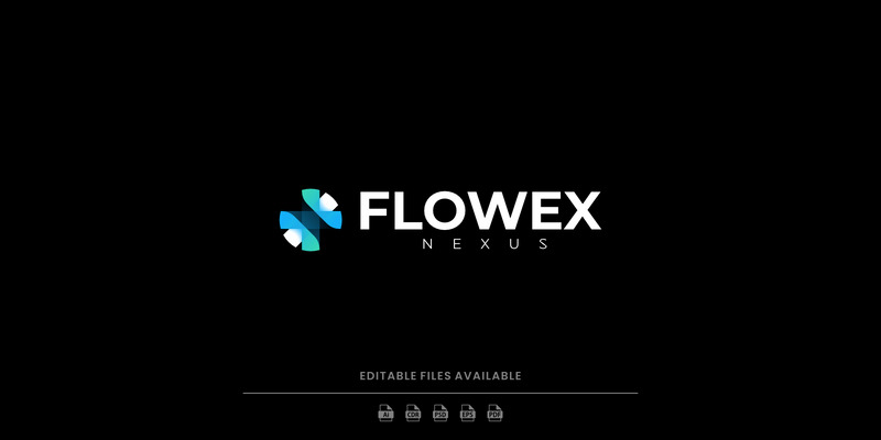 Logo floral abstrait moderne dégradé - Caractéristiques de l’image 1