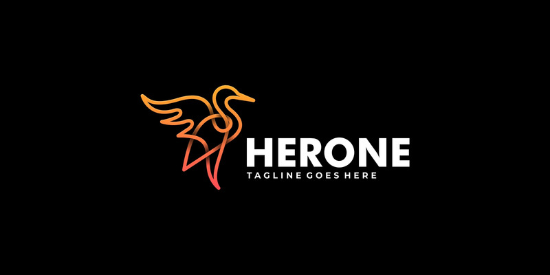 Heron Line Art Gradient Logo - Features Image 1