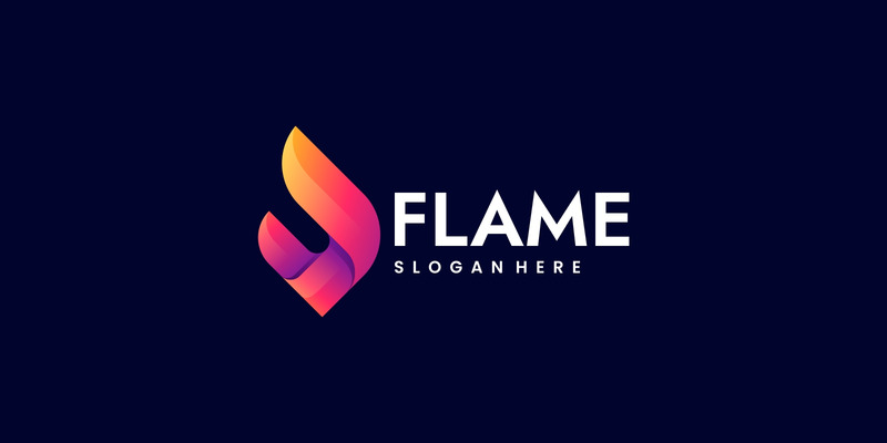 Modello di logo di colore sfumato di fiamma - Caratteristiche Immagine 1