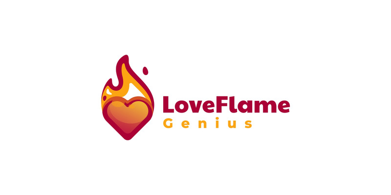 Style de logo simple flamme d'amour - Caractéristiques de l’image 1