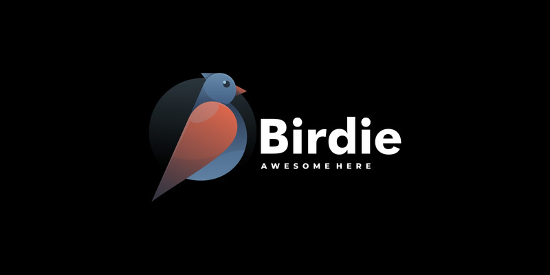 Vector Bird Gradient Color Logo Style - TemplateMonster