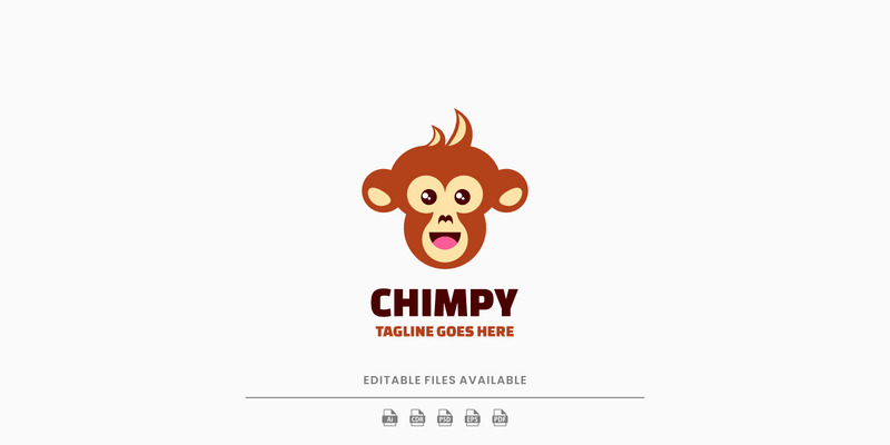 Logo mascotte semplice Chimpy - Caratteristiche Immagine 1