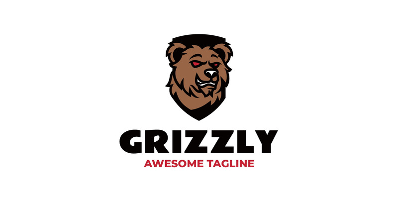 Logo mascotte semplice Grizzly 6 - Caratteristiche Immagine 1
