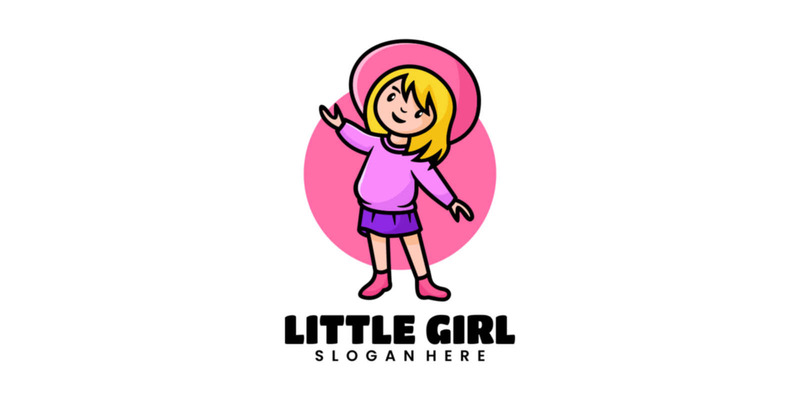 Little Girl Mascot Cartoon Logo - Features Image 1