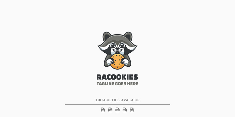 Logo mascotte semplice Racookies - Caratteristiche Immagine 1