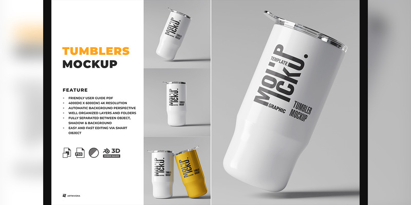 Tumblers Mockup Design Template - Features Image 1