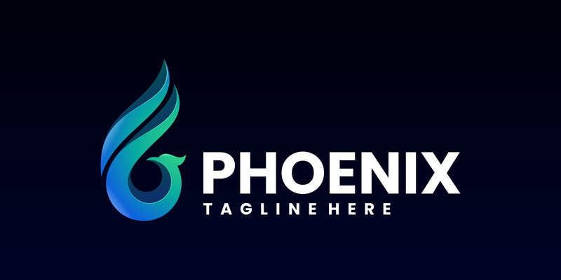 Vector Phoenix Bird Design de logotipo gradiente - Features Image 1