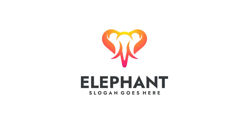Elegant Gradient Elephant Head Logo - Features Image 1