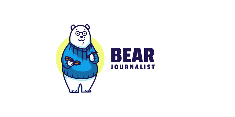 Ours Journaliste Cartoon Logo - Caractéristiques de l’image 1