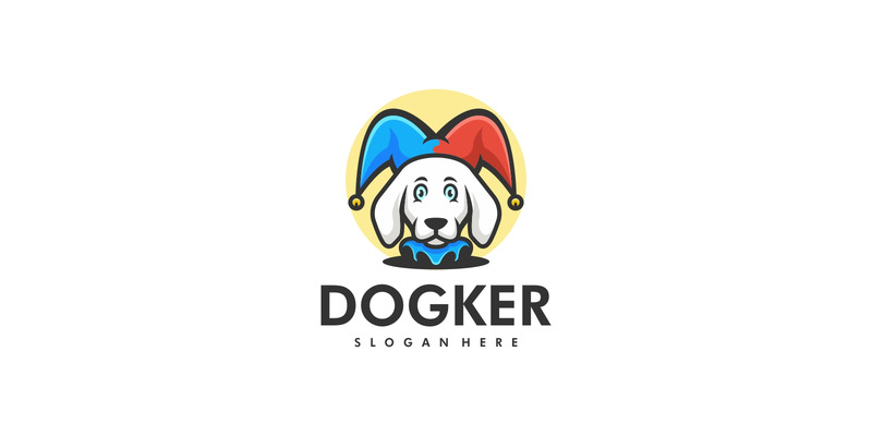 Logotipo de dibujos animados de la mascota del perro Joker - Características Imagen 1
