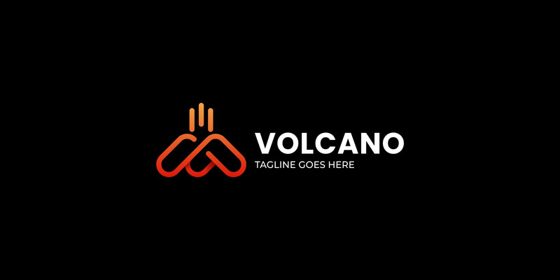 Volcano Line Art Gradient Logo - Features Image 1
