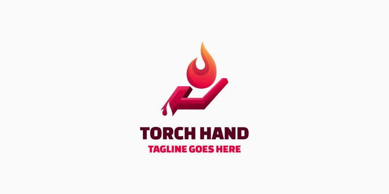 Logo colorato sfumato a mano della torcia - Caratteristiche Immagine 1