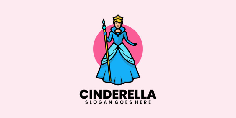 Estilo de logotipo de desenho animado da Cinderela - Features Image 1