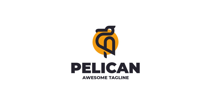 Modello di logo con linea artistica del pellicano 22 - Caratteristiche Immagine 1