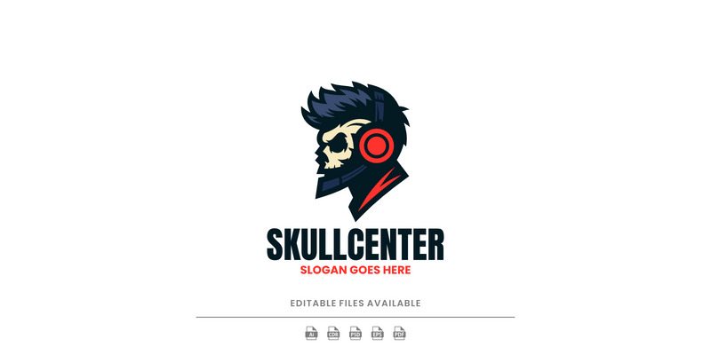Mascot Skull Center Logo Design - Features Image 1