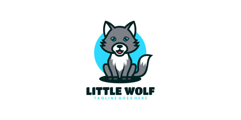 Little Wolf Mascot Cartoon Logo - Features Image 1