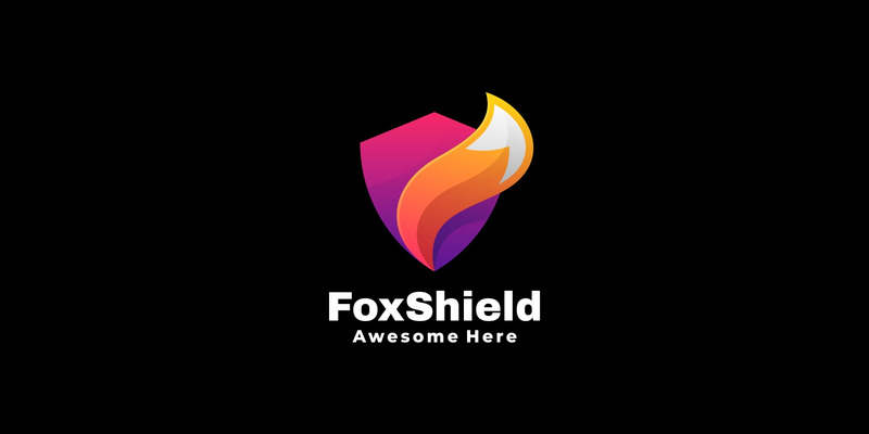 Gradientowe kolorowe logo Fox Shield - Obraz funkcji 1