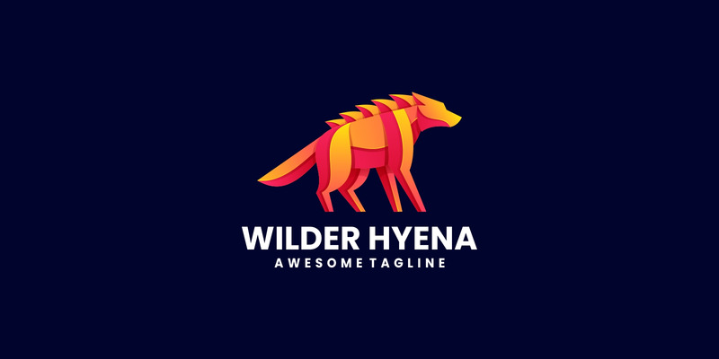 Diseño de logotipo degradado de hiena - Características Imagen 1