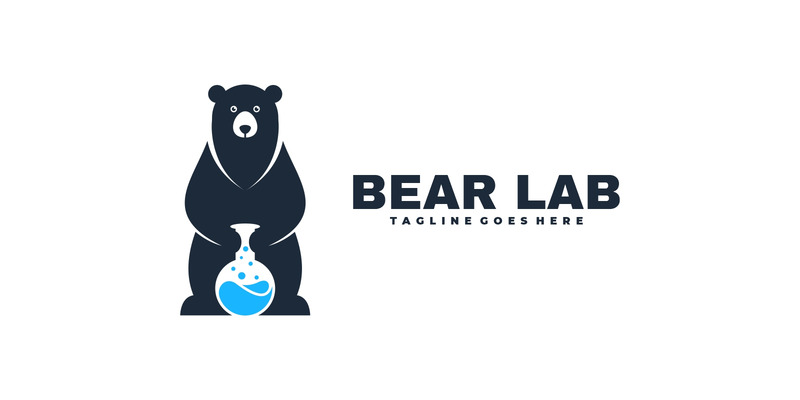 Estilo del logotipo de la silueta del laboratorio del oso - Características Imagen 1