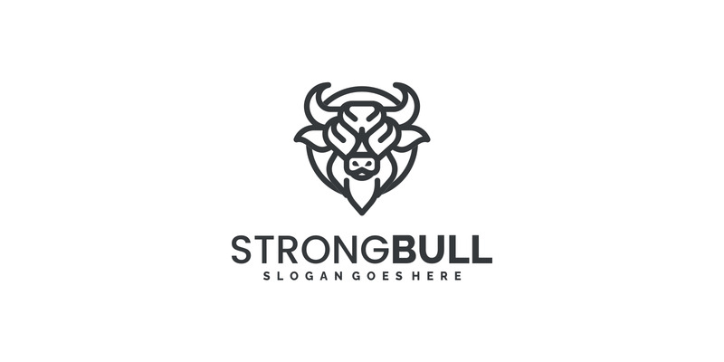 Minimalist Line Art Bull Logo Design 012 - Features Image 1