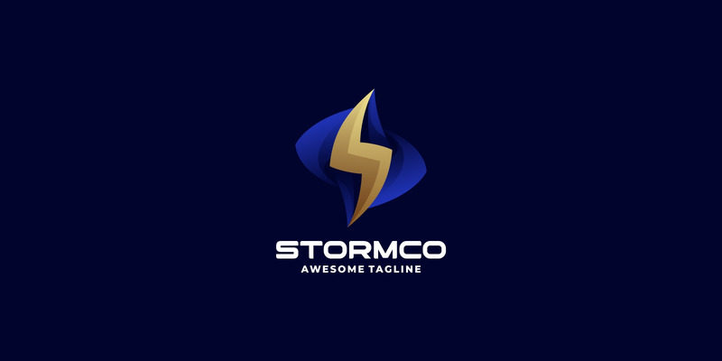Modello di logo sfumato tempesta - Caratteristiche Immagine 1