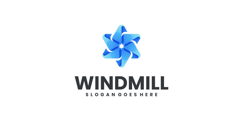 Gradient Blue Windmill Logo Design - Features Image 1
