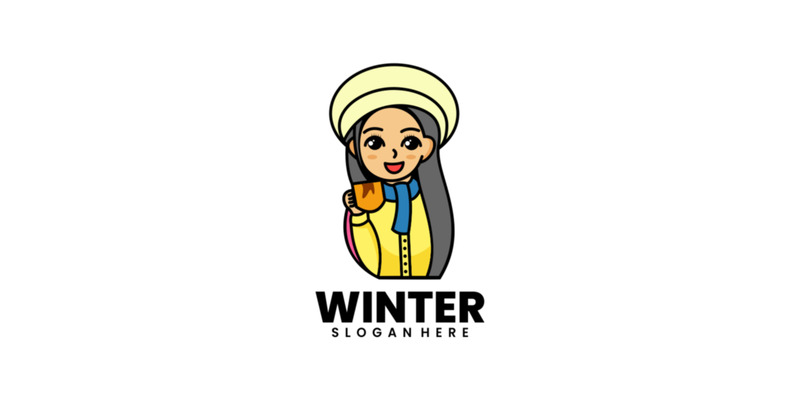 Stile di logo del fumetto della mascotte della ragazza - Caratteristiche Immagine 1