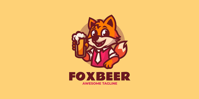 Logo de dibujos animados de mascota de cerveza Fox - Características Imagen 1
