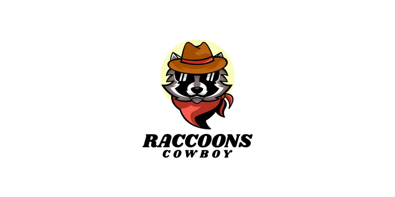 Raccoon Cowboy Cartoon Logo - Features Image 1