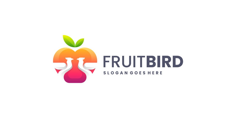 Gradient Modern Fruit and Bird Logo Design - Features Image 1