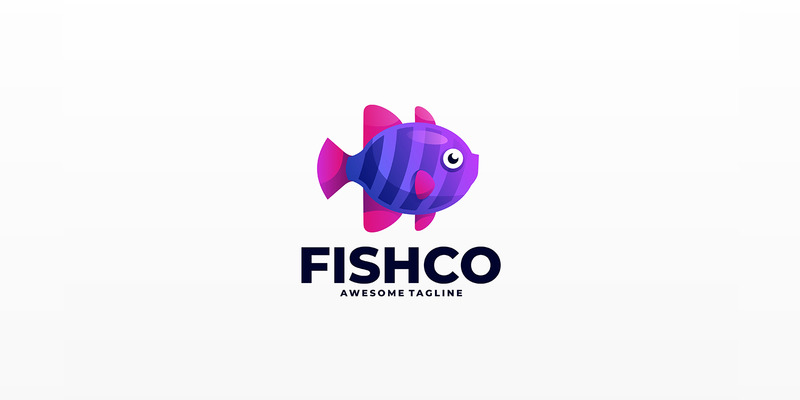 Logo colorato sfumato di pesce 3 - Caratteristiche Immagine 1