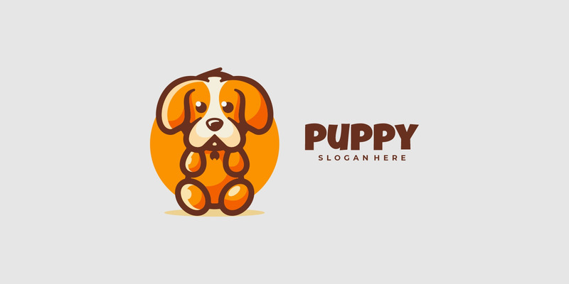 Wektor Szczeniak Prosty Styl Logo Maskotka - Obraz funkcji 1