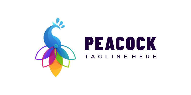 Modèles de logo coloré dégradé de paon - Caractéristiques de l’image 1