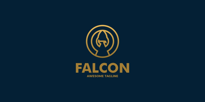 Falcon Line Art-logosjablonen - Features Image 1