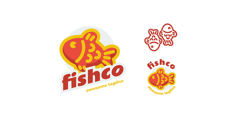 Vis eenvoudig mascotte logo ontwerp 3 - Functieafbeelding 1