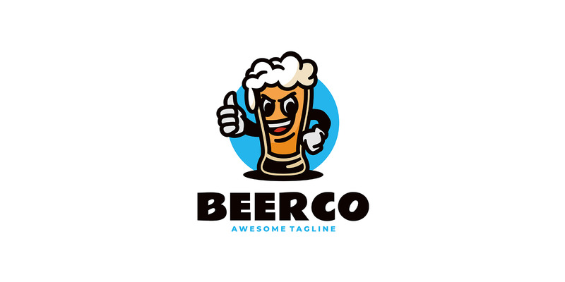 Logo del fumetto della mascotte della birra 1 - Caratteristiche Immagine 1