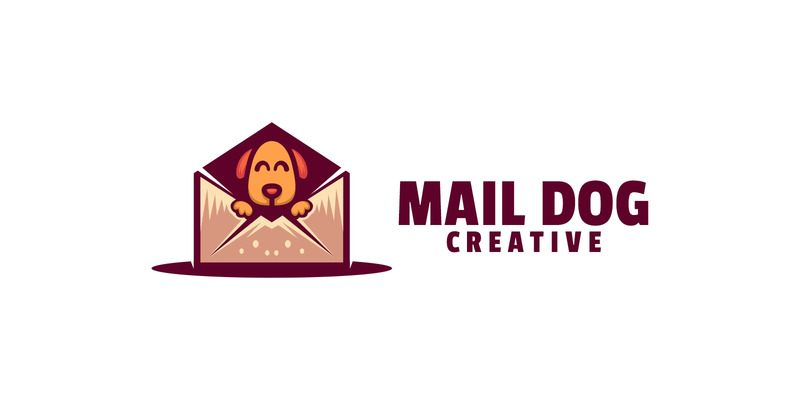 Mail Dog Proste Logo Maskotki - Obraz funkcji 1