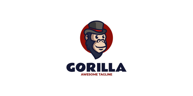 Progettazione del logo della mascotte del gorilla - Caratteristiche Immagine 1