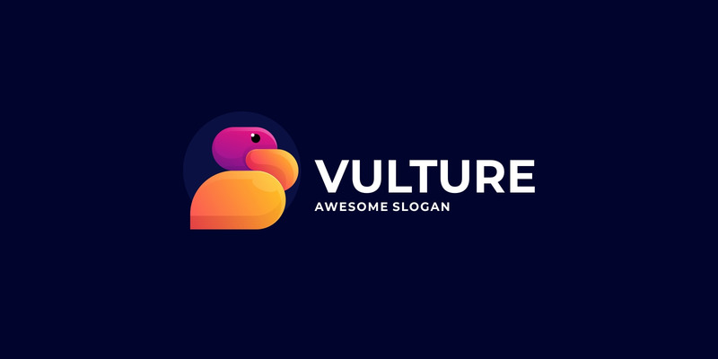Logotipo colorido degradado de buitre - Características Imagen 1