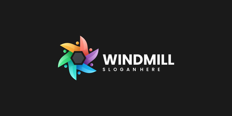 Wiatrak Gradientowe kolorowe logo w stylu - Obraz funkcji 1